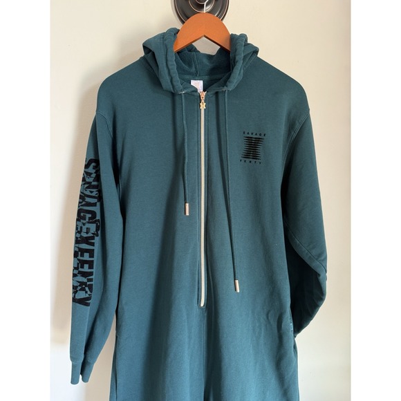 Savage X Fenty Hooded Jumpsuit Pajamas One Piece Lounge Sleep Rihanna Large - Picture 2 of 5